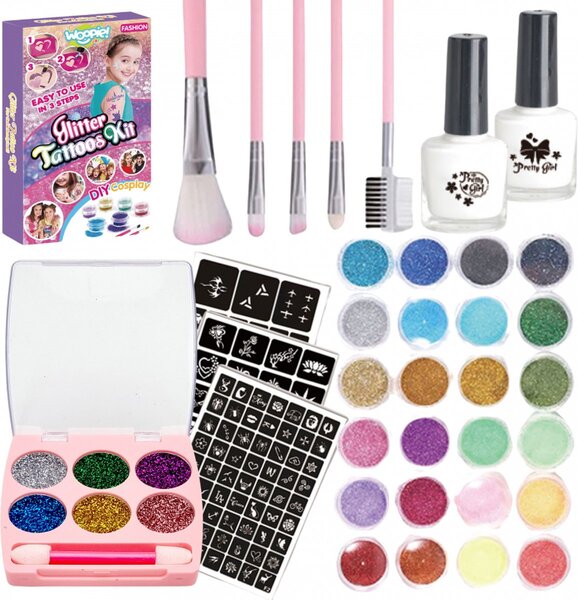 Tattoo set voor kinderen, glittertattoos, neptattoos